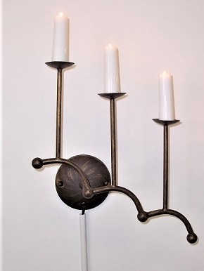 CANDLE LAMP W23 Wall Sconce, three light, with cord 120V